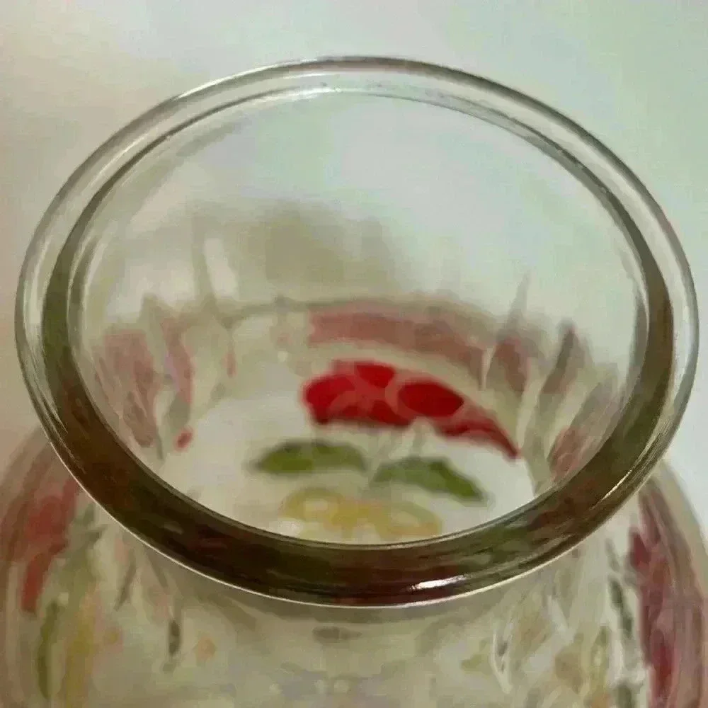 Vintage Anchor Hocking red roses  carafe / juice pitcher - Picture 3 of 7